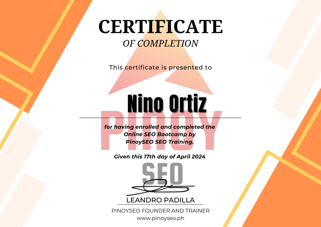 Ortiz-SEO-Certificate